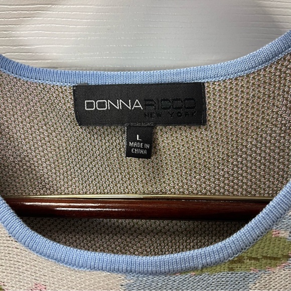 Donna Rocco Women Knitted Sleeveless Floral Midi Dress -Size Large A-line - Picture 2 of 10